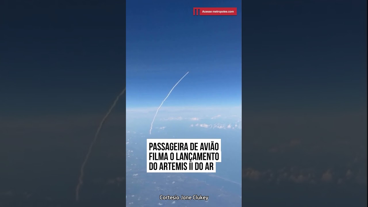 Passageira de avião filma o lançamento do Artemis II do ar