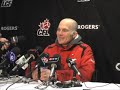calgary stampeders head coach tom higgins after his team lost sunday's cfl west division semifinal to the saskatchewan roughriders at mosaic stadium. stamps insider video by michael petrie.