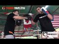 Adam Kayoom trains w/boxing coach Steve Petramales @Tiger Muay Thai