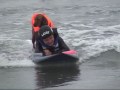 Surf Dog Ricochet & Quadriplegic surfer Patrick do tandems & Party waves