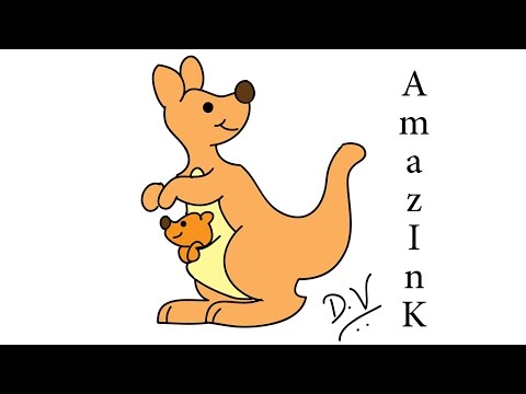 how to draw kangaroo