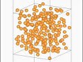 A numerical simulation of the motion of 216 nearly spherical buoyant bubbles. For details see: B. Bunner and G. Tryggvason. 