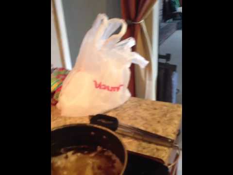 Step 2 of Monique's first cooking experience