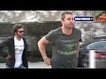 Scott Speedman with a friend going to a movie set