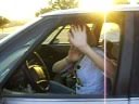 Krystal in the buick