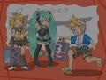 Miku, Rin and Len sing a CM song of 