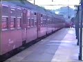 Regionaltrain, consisted of un-mordernised cars, arriving in Helsingør in the year 1992