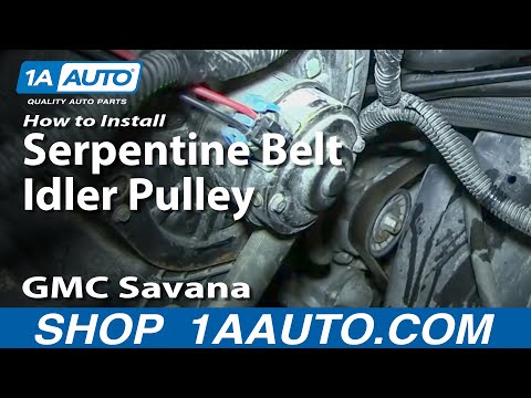 How To Install Replace Squeaky Noisy Serpentine Belt Idler Pulley Chevy Express GMC Savana