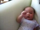 Markus Nykos waving with papa