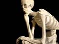 The Thinker skeleton statue -- Gloss White
