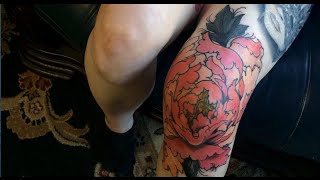 Max Rathbone - Freehand Peony Tattoo - Timelapse - Occult Tattoo - Worthing UK