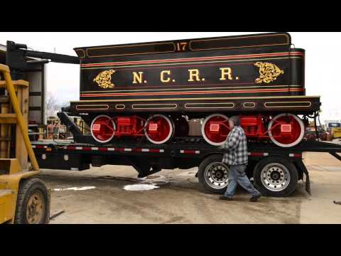 York 17 Steam Locomotive Transport Loading April 13, 2013