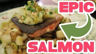 EPIC SEARED SALMON!! Cooking with aDrive! Seared Salmon and Fall Vegetables Featuring Blue Apron by aDrive