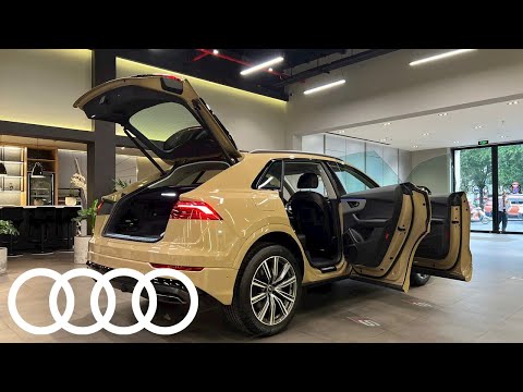 |4K| Chi tiết Audi Q8 S Line 2024 (Black Optic) màu Sakhir Gold - nội thất Đen: ngoại thất, nội thất
