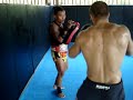 Padwork at the afternoon MMA class 240308