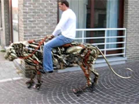 mechanical - An awesome, custom-built mechanical tiger created by a local artist and taken out for its first ride, in Brugge, Belgium. Check out the artist's site at www....