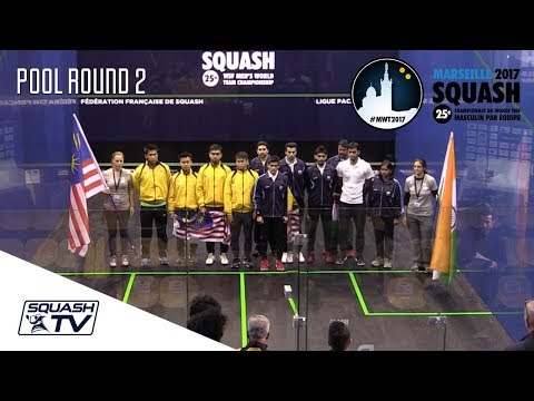Squash: India v Malaysia - Men's World Team Champs 2017 - Pool Rd 2