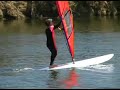 Gybing the windsurfer (turning down wind) Gybing the windsurfer (turning down wind)