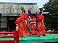 This is 雅楽(Gagaku/the Japanese ceremonial court music) and thier traditional dance in Kyoto-gosho(Kyoto-gosho =ex-houce-buildings for Japanese emperors). The musicians and the dancers are volunteers called 'Heian-hozon kai'.So I felt that they aint good for musics so much.but thier musical instruments are very difficult.I guess that they play these instrumentes as thier hobby.so i'm really envey them.this is part-2.this is full musicians and 4dancers.sorry for my fool video -style.i can't edit this video.