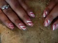 like i said in the vid. this was inspired by candy canes of course, and fellow youtube guru julieg! 

i used:
savvy nail polish in french sheer white
la colors red, red glitter, and silver glitter
orly no chip top coat.

that's it!!

-lauren
myspace.com/iheart_makeupartcosmetics
www.queenofblending.com