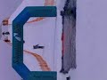 Japanese tv crew film three guys trying out the splash contest in Zell am See Austria