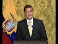 mensaje del presidente rafael correa