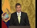 mensaje del presidente rafael correa