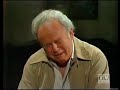 Here are the final minutes of this classic episode from 11/2/80. Originally aired as a one hour special, Archie is having understandable difficulty coping with the death of his beloved Edith. It is not until the final moments of this episode that he breaks down. Jean Stapleton appeared in 6 episodes of the first season of Archie Bunkers Place. With the majority of the action shifting to the bar and her desire to move on to other projects, Jean left the series. Instead of continuing the show with off camera stories of Edith, O'Connor and the producers felt it would be a good opportunity to give the character of Edith a proper and poignant farewell. The scene speaks for itself. Caroll O'Connor received a Peabody Award for his performance in this episode and rightly so. It's still as emotional as it was when it first aired almost 30 years ago.