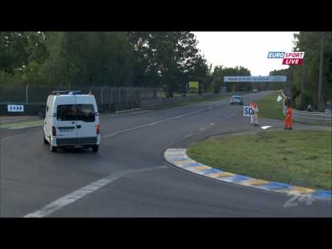 24h Le Mans 2012 Horror Crash Toyota TS 030 Hybrid #8 with Ferrari 458 #81