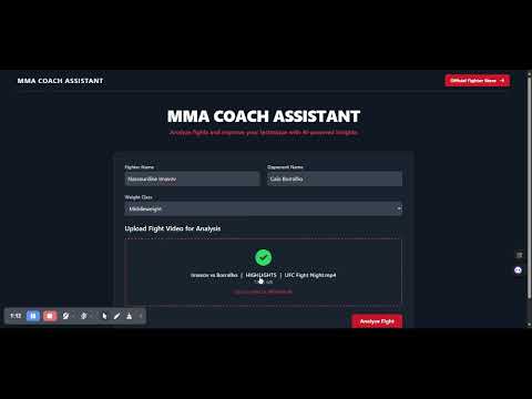 This video demonstrates the user experience of the MMA Coach Assistant, an AI-powered .