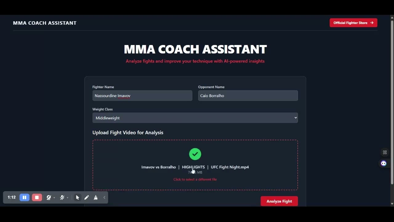 This video demonstrates the user experience of the MMA Coach Assistant, an AI-powered .