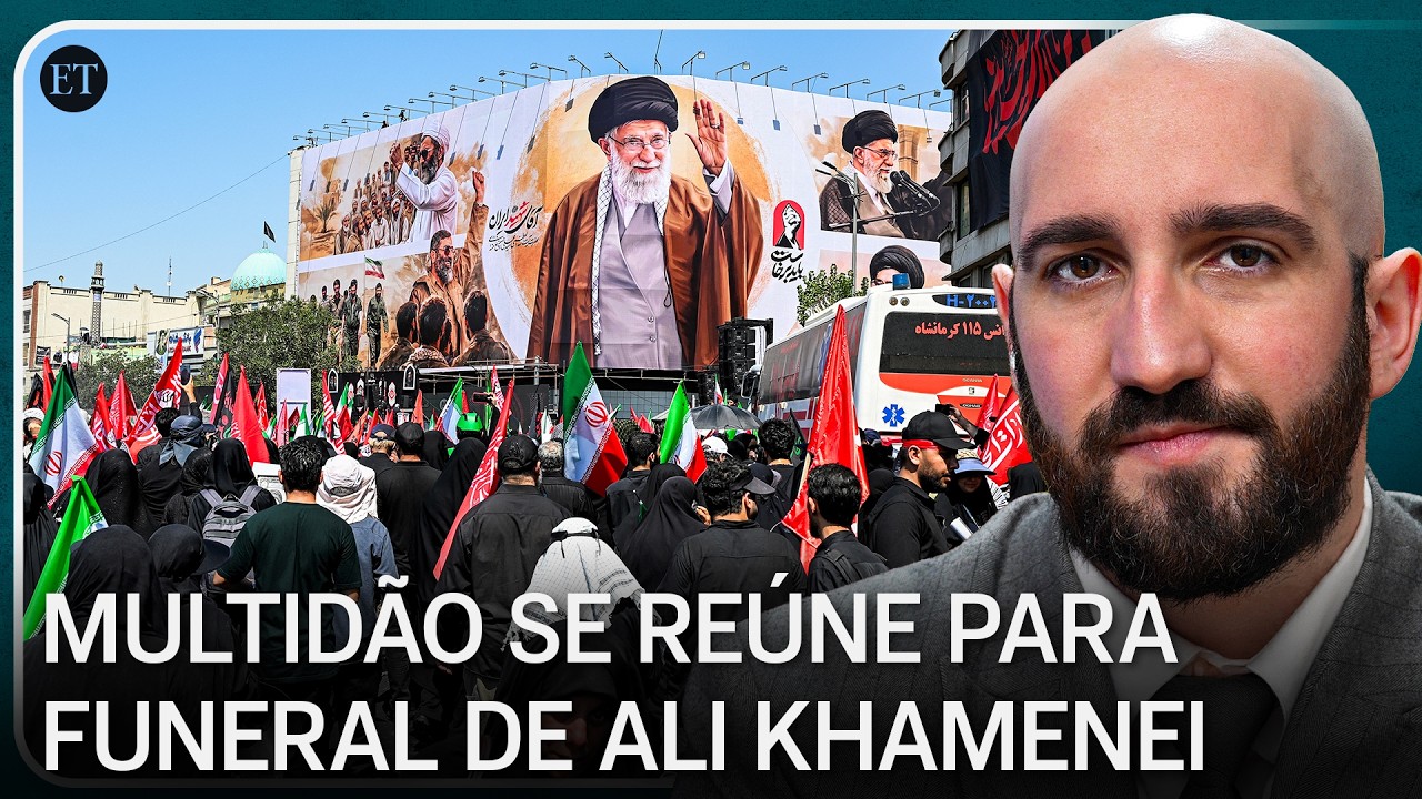 Funeral do ex-líder iraniano Ali Khamenei mobiliza multidão em Teerã