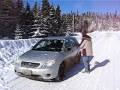 Washing Car Windows with Snow