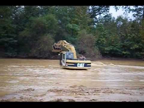 Track Hoe Skiing in Pond Saluda SC