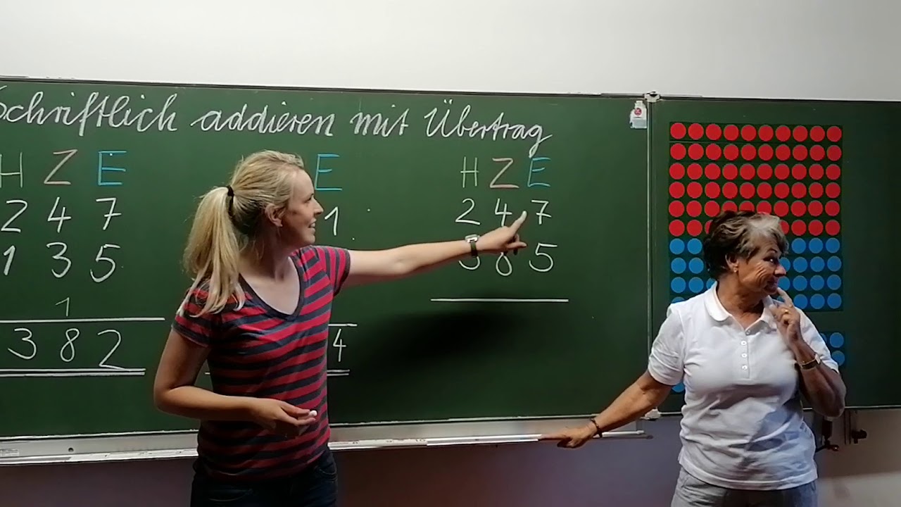 Schriftliche Addition mit Übertrag Teil 2 Klasse 3