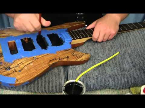 Electric Guitar Shielding with Conductive Paint and Copper Tape