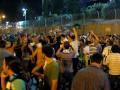 Maccabi Haifa fans celebrate after 3-0 win on FC Salzburg in Champion's League play-offs