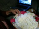 eatting popcorn
