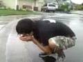 Boy Drinking Rain Water