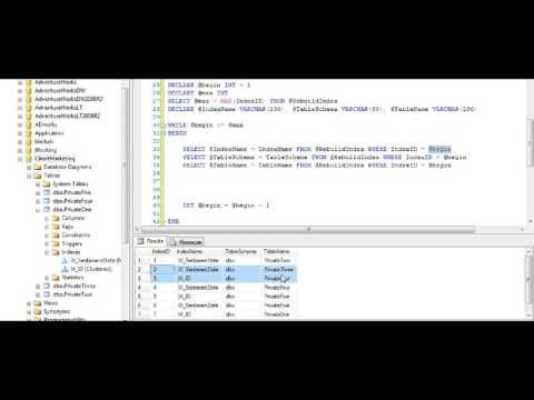 how to rebuild all indexes in sql server 2008