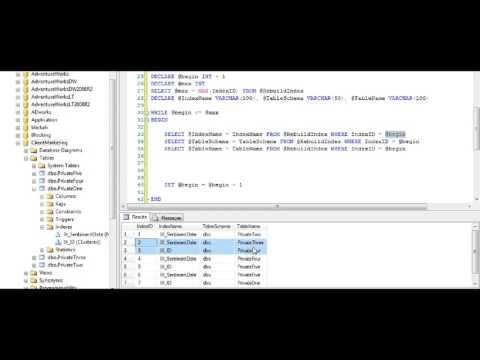 how to rebuild sql server indexes
