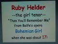 tenor RUBY HELDER 17-yr-old GIRL sings from Balfe opera tenor RUBY HELDER 17-yr-old GIRL sings from Balfe opera