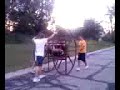riding a giant spool