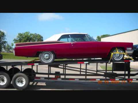 KANDY SLAB - 1968 CADILLAC COUPE DEVILLE ... CRANBERRY AND CREAM KANDY SLAB ... BEING TRANSPORTED FROM LOUISIANA BACK TO VIRGINIA...... AFTER GETTING THE WET WET!!!!!!