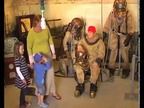 The Diving Museum Gosport's new exhibit surprises visitors - clip 2 mannequin-man performming as a Museum Dummy: for The Diving Museum on 25/05/2015