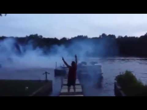 Guy Blows Up Dock In Hilarious Fireworks Fail