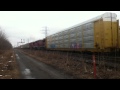 Canadian Pacific train leaving Toronto - Dupont St. tracks with a glimpse of Casa Loma