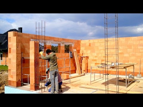 Budowa domu, ściany, Full HD, Film 11 Murowanie porotherm dryfix 3