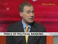 Nov. 24 (Bloomberg) -- Bloomberg columnist Matthew Lynn talks with Mark Barton about the risks of political influence at Royal Bank of Scotland Group Plc and Lloyds Banking Group Plc. The UK has accumulated stakes of 70 percent in RBS and 43 percent in Lloyds in the wake of the global financial crisis. Lynn speaks in London. (Source: Bloomberg)