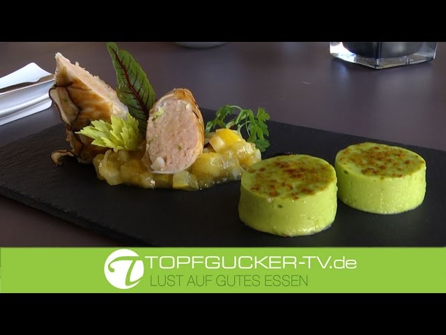 Cannelloni von Langburkersdorfer Saibling & Kräuterseitling mit Zitronenconfit und Avocado – crème brûlée 
